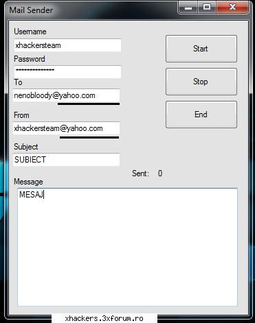 Mail Spammer - Link de download - Program creat si testat 100% - X-Hackers Team Tools